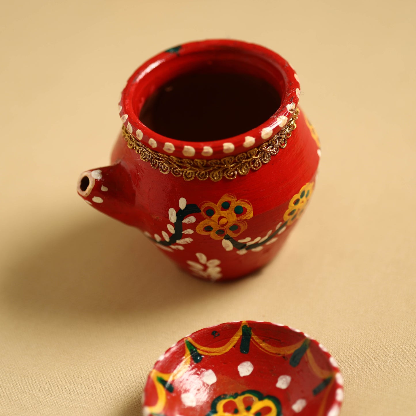 Traditional Handpainted Clay Karwa Chauth Kalash 49