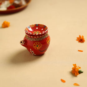  Traditional Handpainted Clay Karwa Chauth Pooja Kalash 