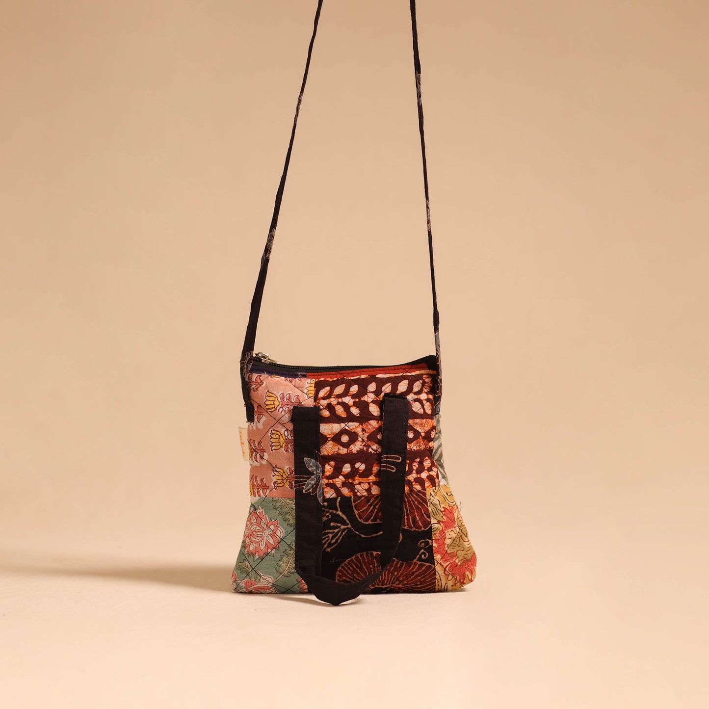 Multicolor - handmade quilted cotton patchwork sling bag 55