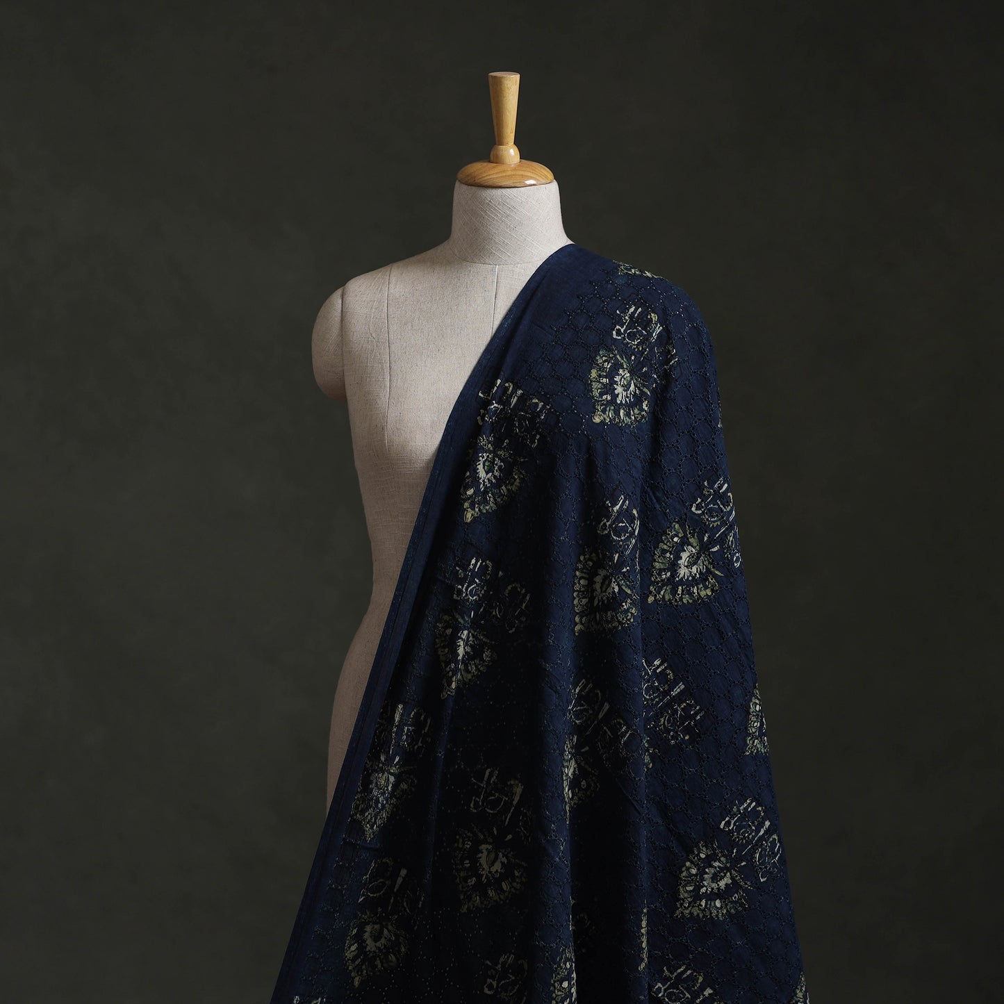 Hakoba Hand Block Ajrakh Print Natural Dyed Cotton Fabric 55