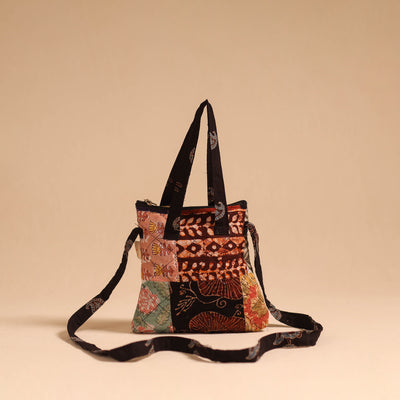 Multicolor - handmade quilted cotton patchwork sling bag 55