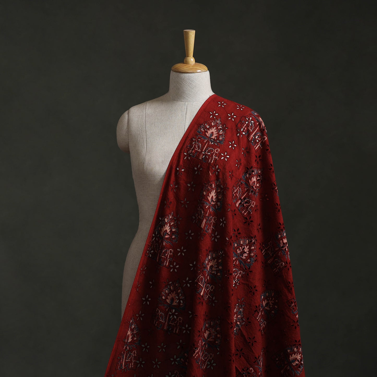 Hakoba Hand Block Ajrakh Print Natural Dyed Cotton Fabric 58