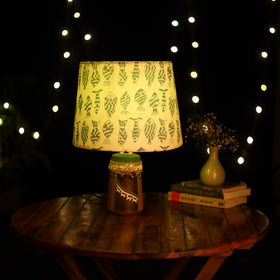 Beige - handcrafted floral fabric lamp shade 19