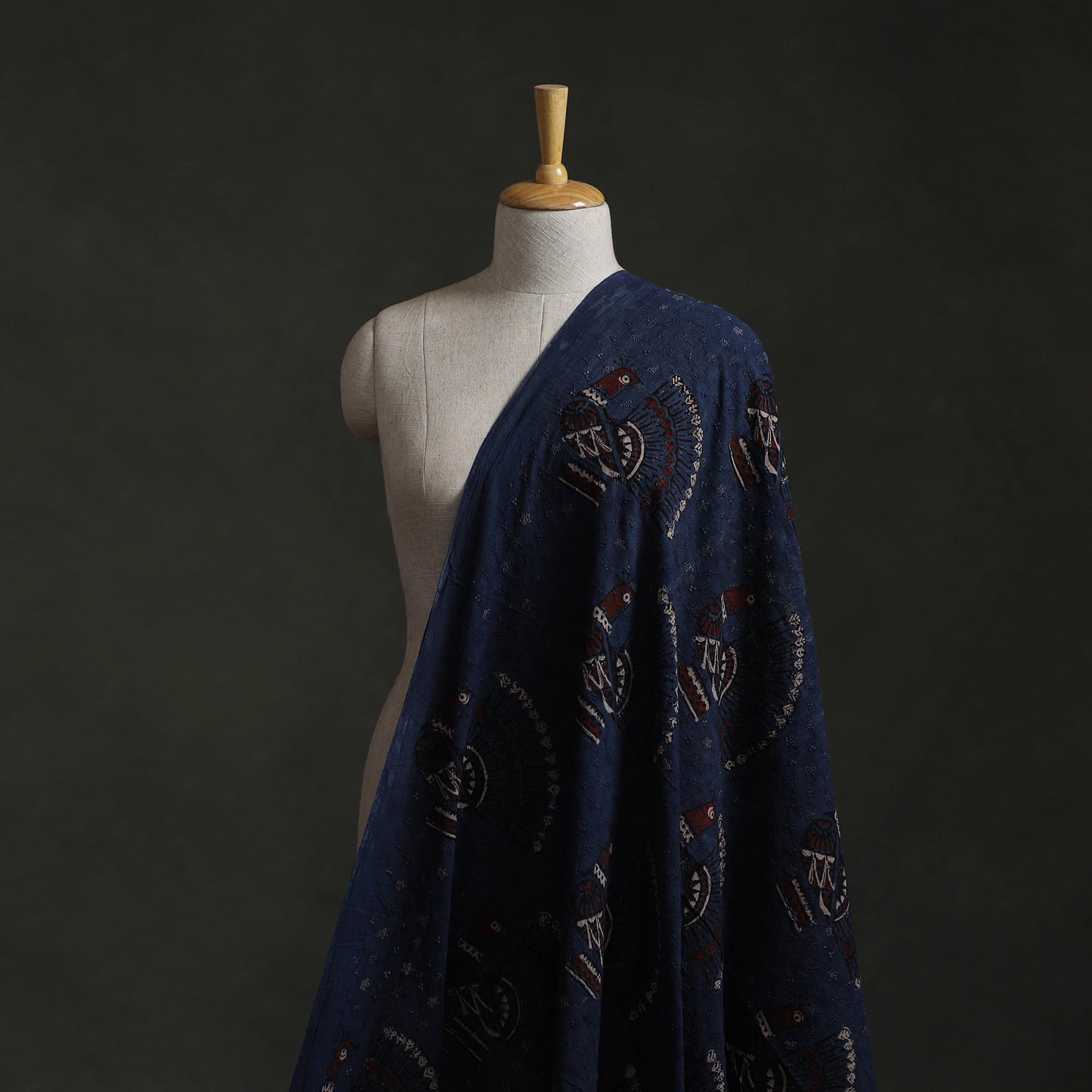 Hakoba Hand Block Ajrakh Print Natural Dyed Cotton Fabric 59