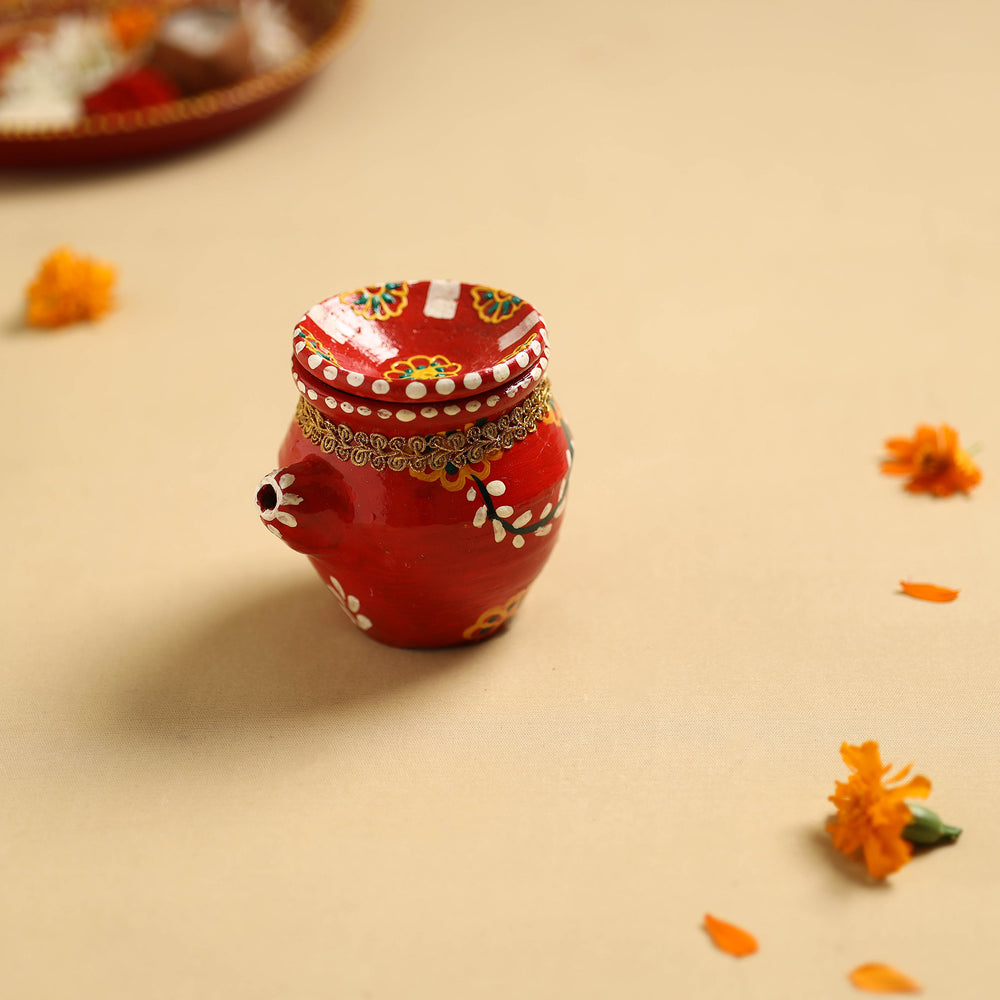 Traditional Handpainted Clay Karwa Chauth Kalash 51