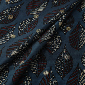 Block Print Natural Dyed Dola Silk Jacquard Buti Ajrakh Fabric 13