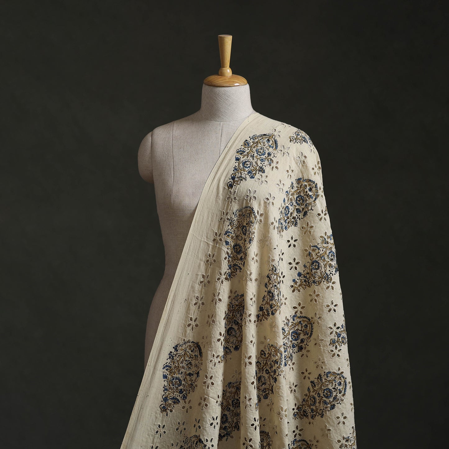 Hakoba Hand Block Ajrakh Print Natural Dyed Cotton Fabric 63