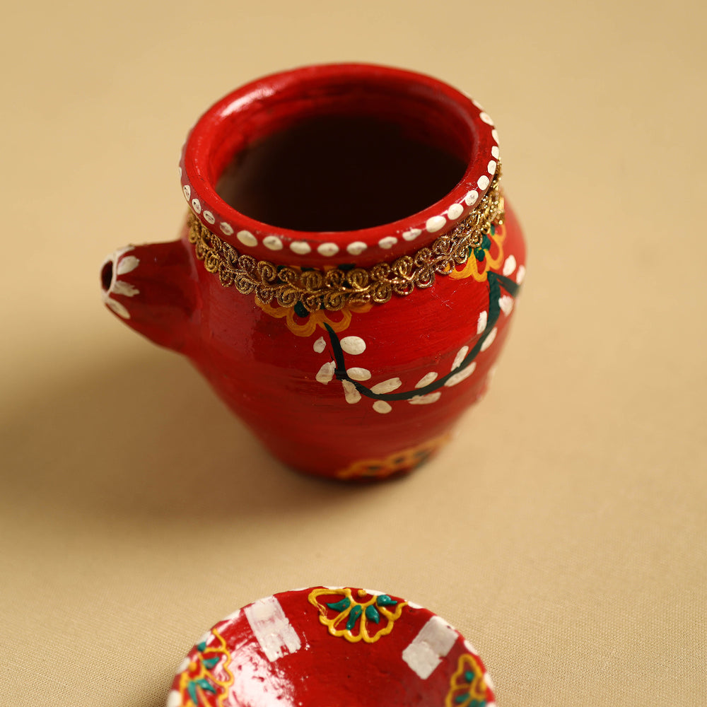 Traditional Handpainted Clay Karwa Chauth Kalash 51