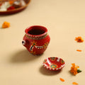  Traditional Handpainted Clay Karwa Chauth Pooja Kalash 