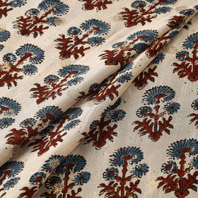 Block Print Natural Dyed Dola Silk Jacquard Buti Ajrakh Fabric 15