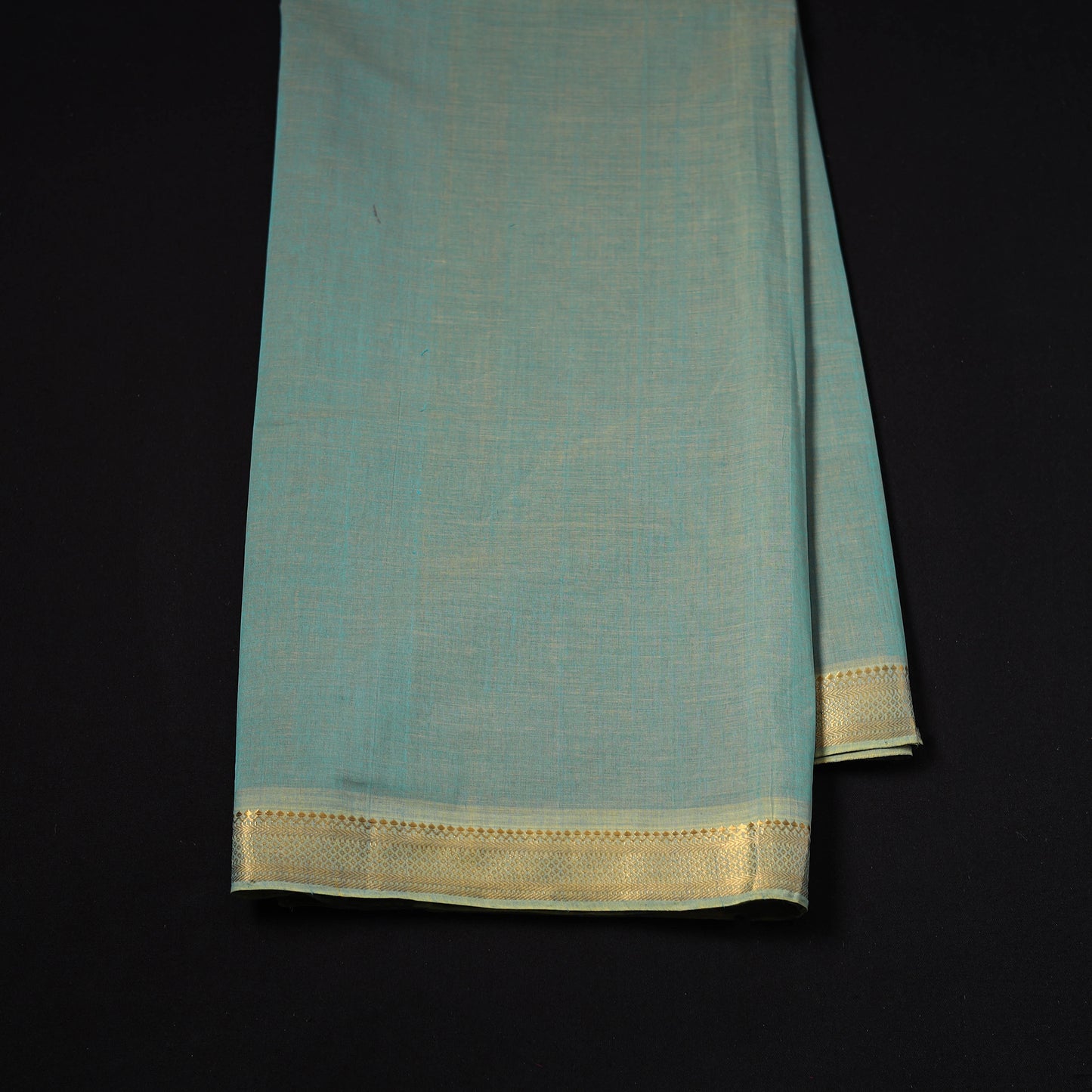 Handloom Mangalagiri Cotton Fabric with Nizam Zari Border 14
