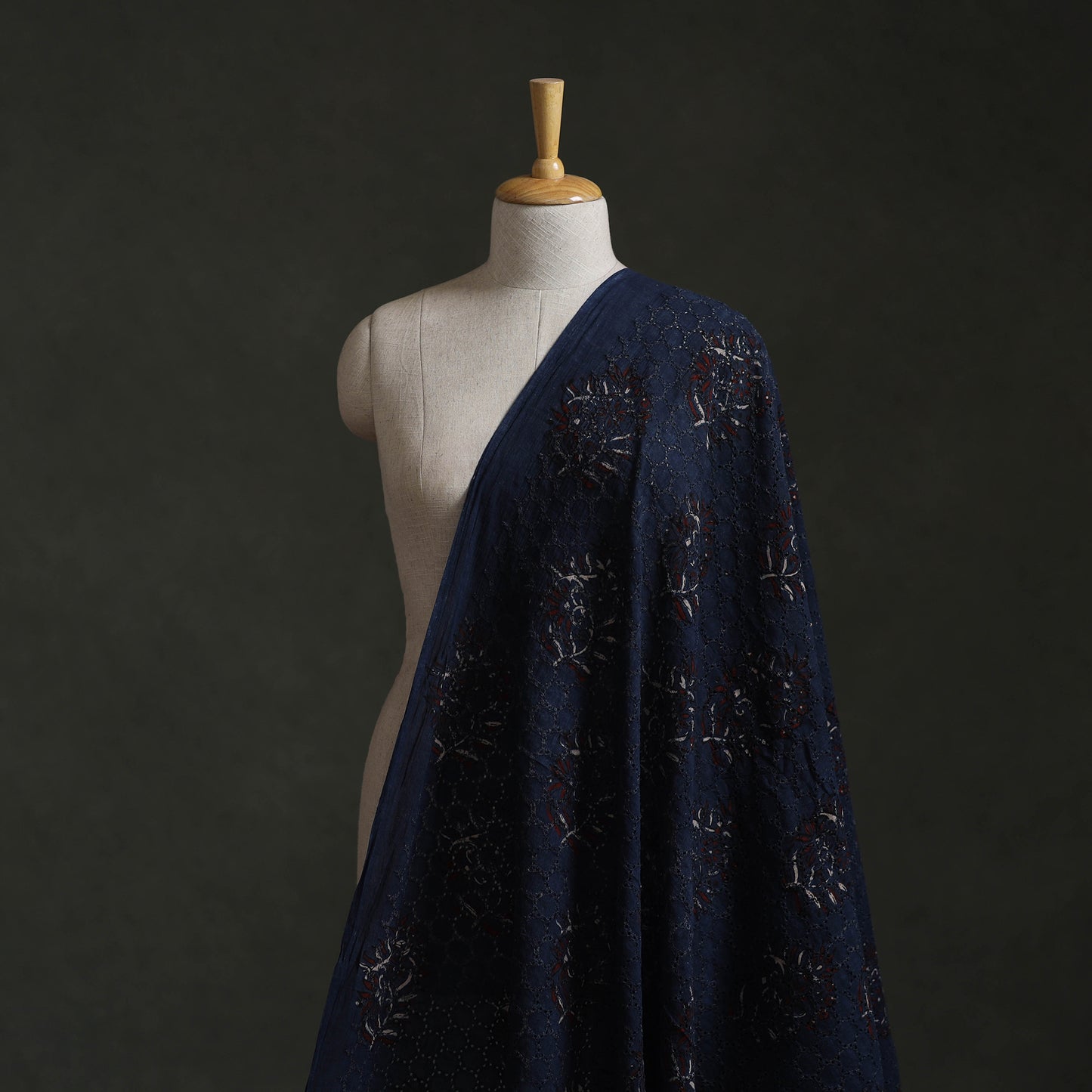 Hakoba Hand Block Ajrakh Print Natural Dyed Cotton Fabric 68