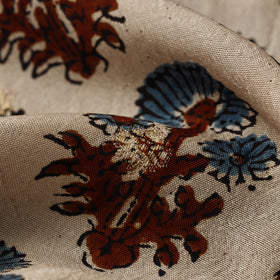 Block Print Natural Dyed Dola Silk Jacquard Buti Ajrakh Fabric 15