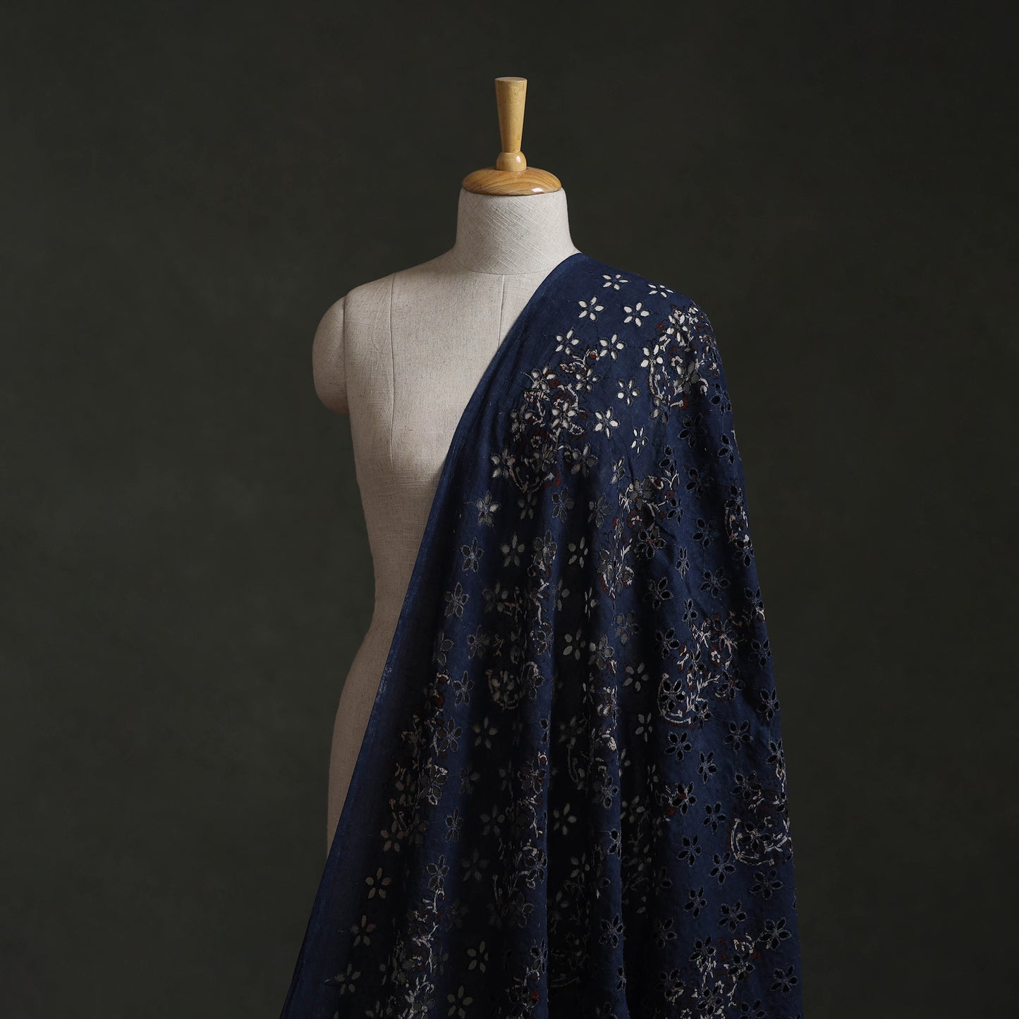 Hakoba Hand Block Ajrakh Print Natural Dyed Cotton Fabric 70