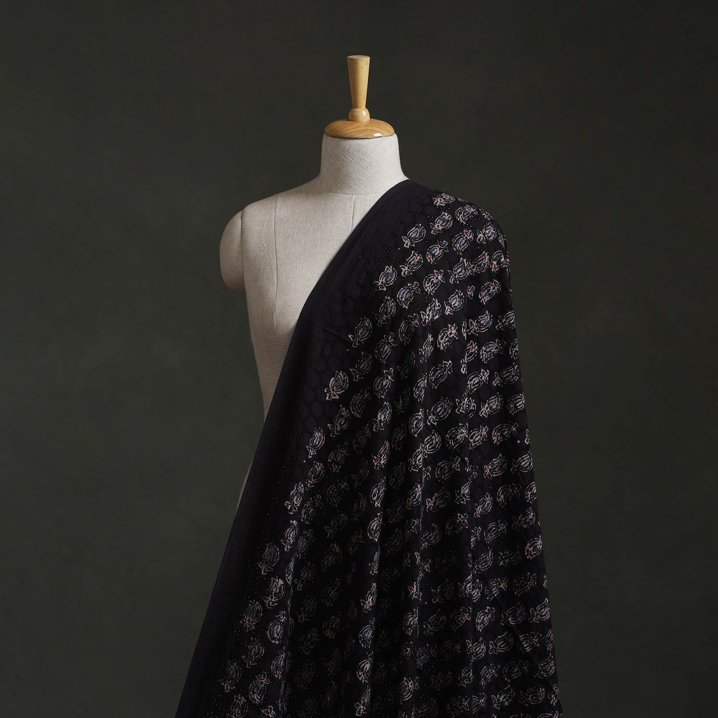 Hakoba Hand Block Ajrakh Print Natural Dyed Cotton Fabric 72