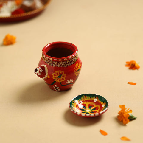 Traditional Handpainted Clay Karwa Chauth Kalash 53