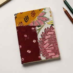 Multicolor Patchwork Fabric Cover Handmade Paper Notebook