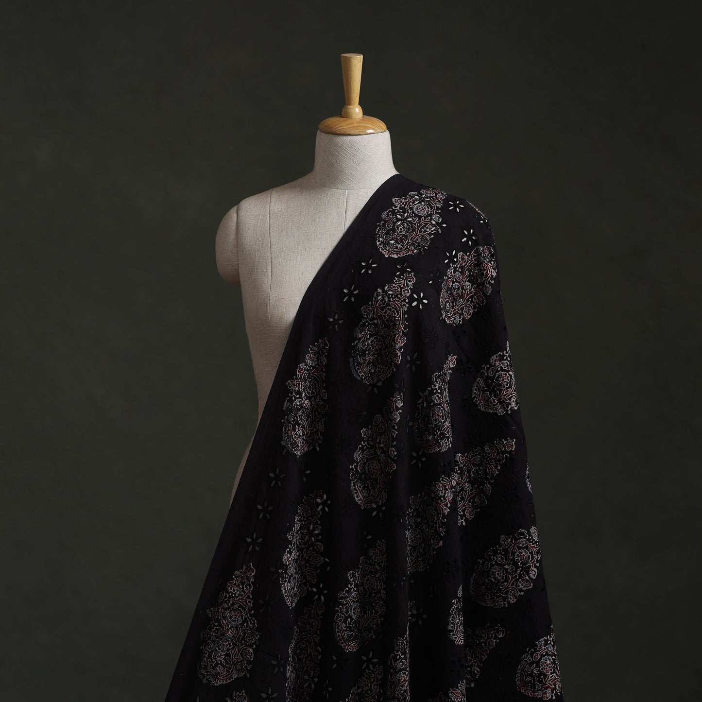 Hakoba Hand Block Ajrakh Print Natural Dyed Cotton Fabric 74