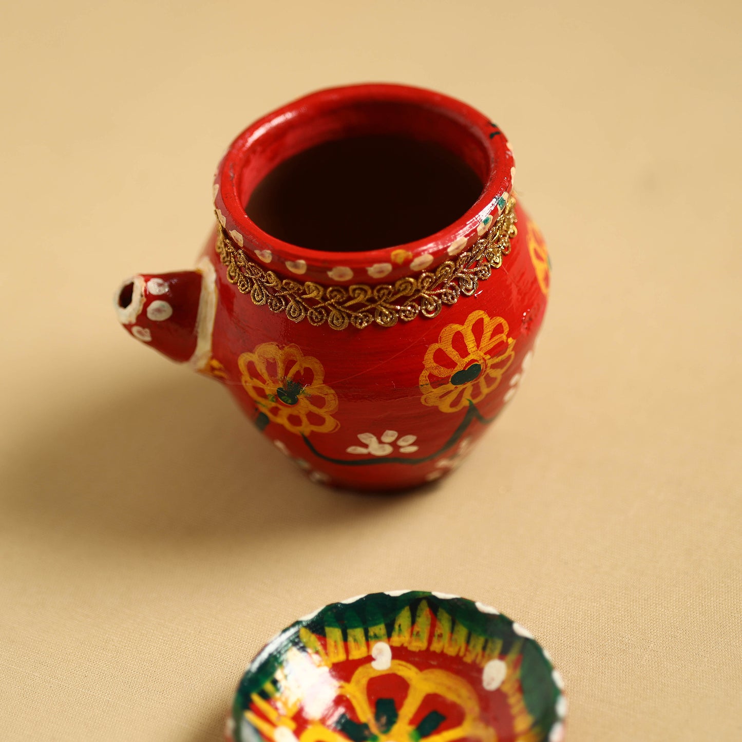 Traditional Handpainted Clay Karwa Chauth Kalash 53