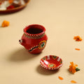  Traditional Handpainted Clay Karwa Chauth Pooja Kalash 