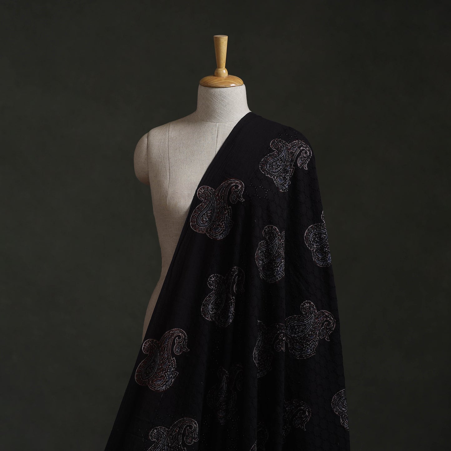 Hakoba Hand Block Ajrakh Print Natural Dyed Cotton Fabric 78
