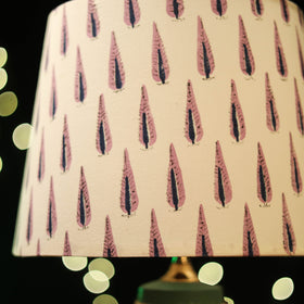 Beige - handcrafted floral fabric lamp shade 15