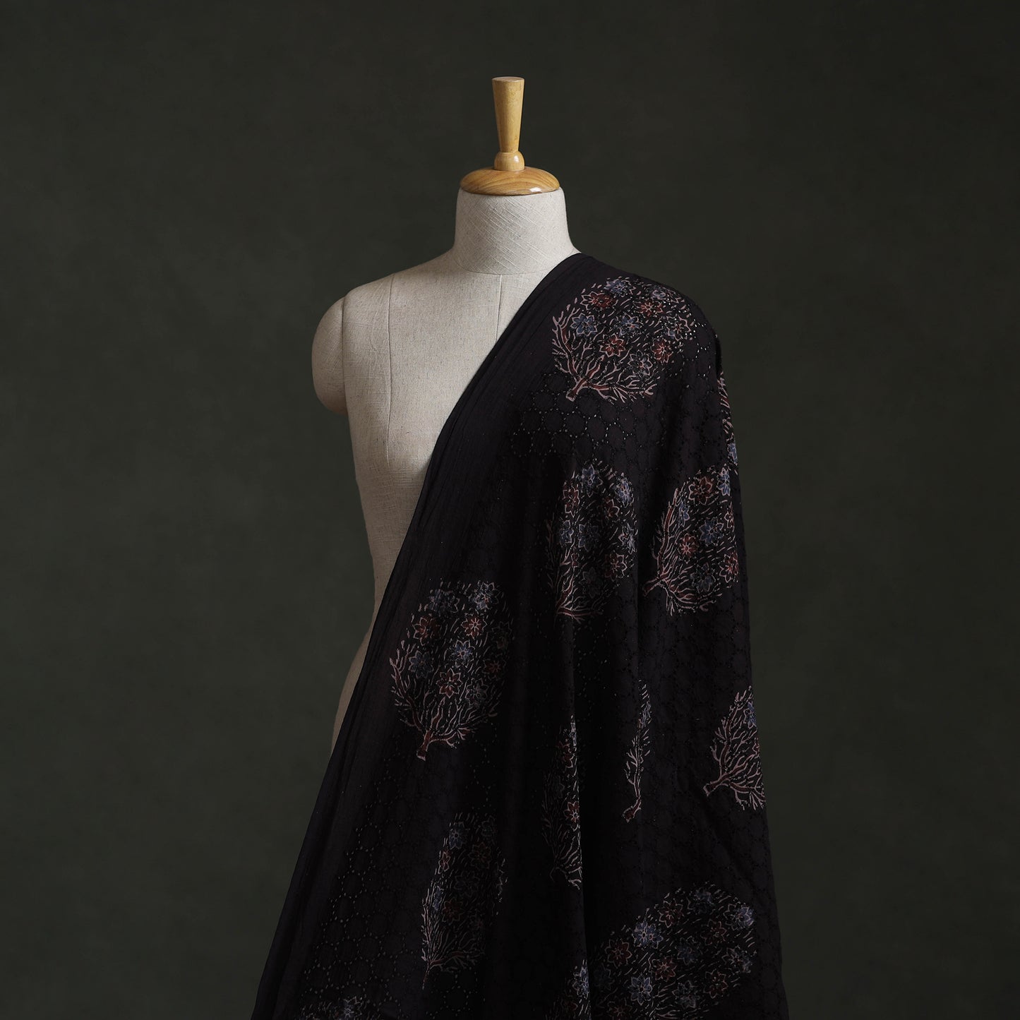 Hakoba Hand Block Ajrakh Print Natural Dyed Cotton Fabric 79