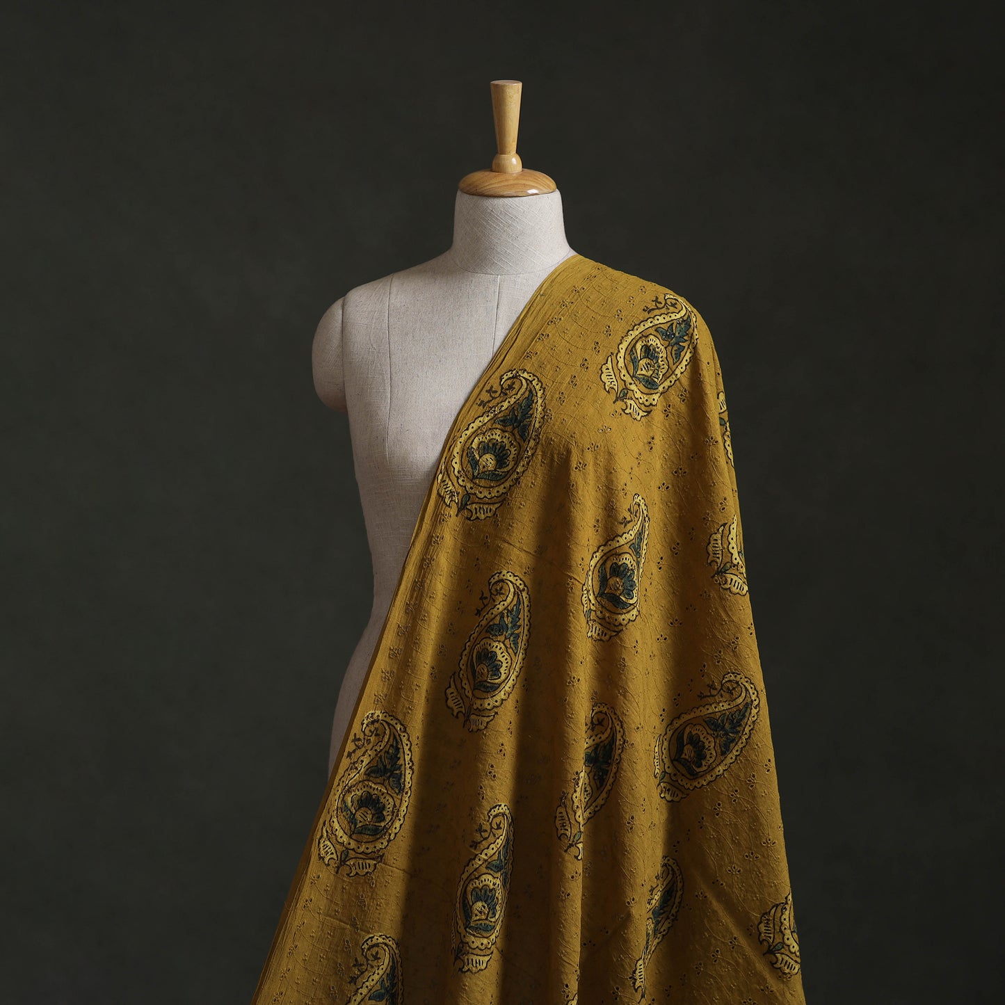 Hakoba Hand Block Ajrakh Print Natural Dyed Cotton Fabric 80