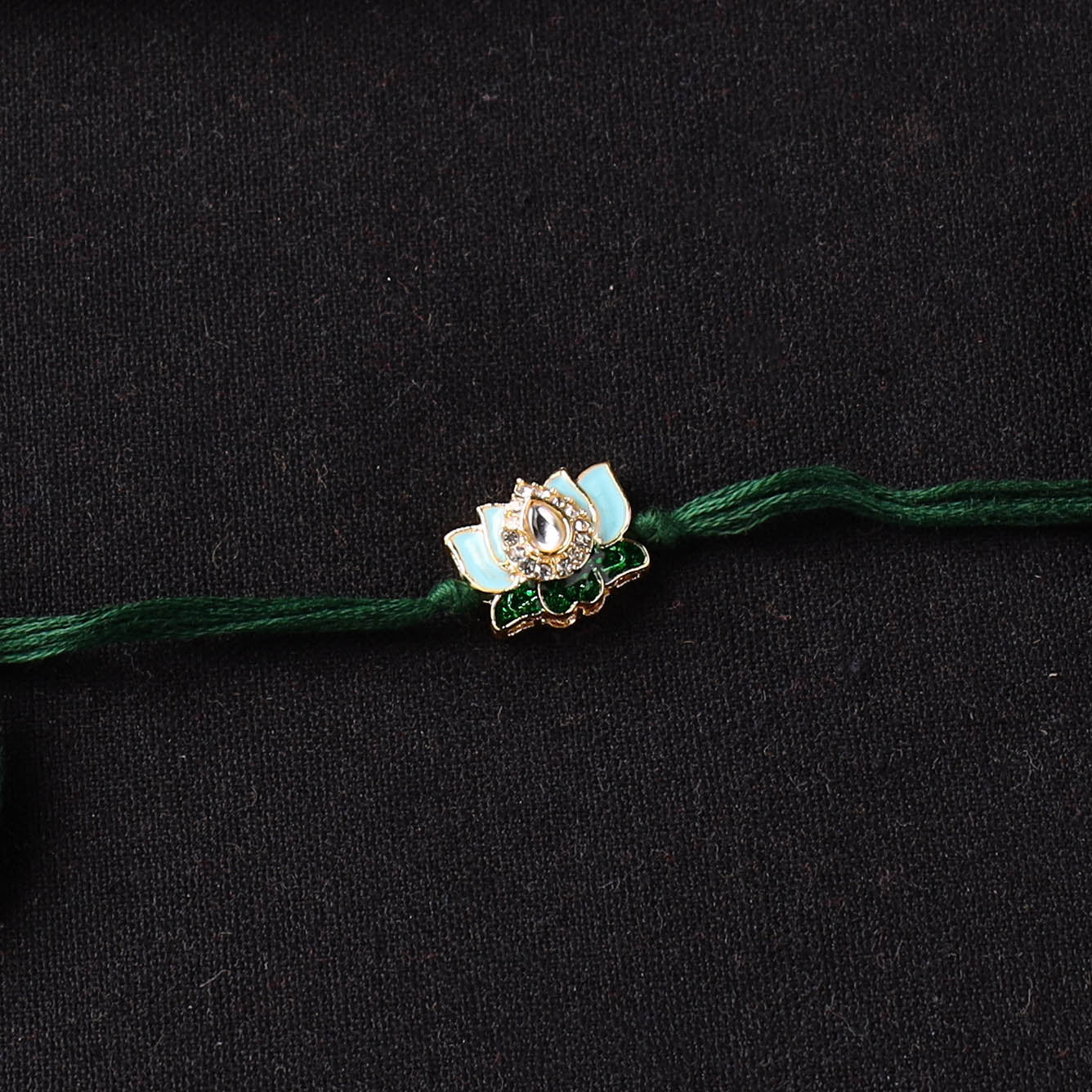 Handcrafted Meenakari Kundan Rakhi for Brother with Potli 33