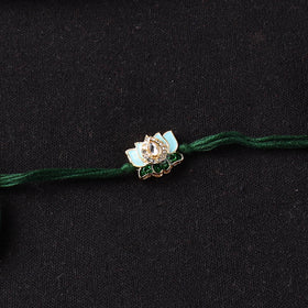 Handcrafted Meenakari Kundan Rakhi for Brother with Potli 33