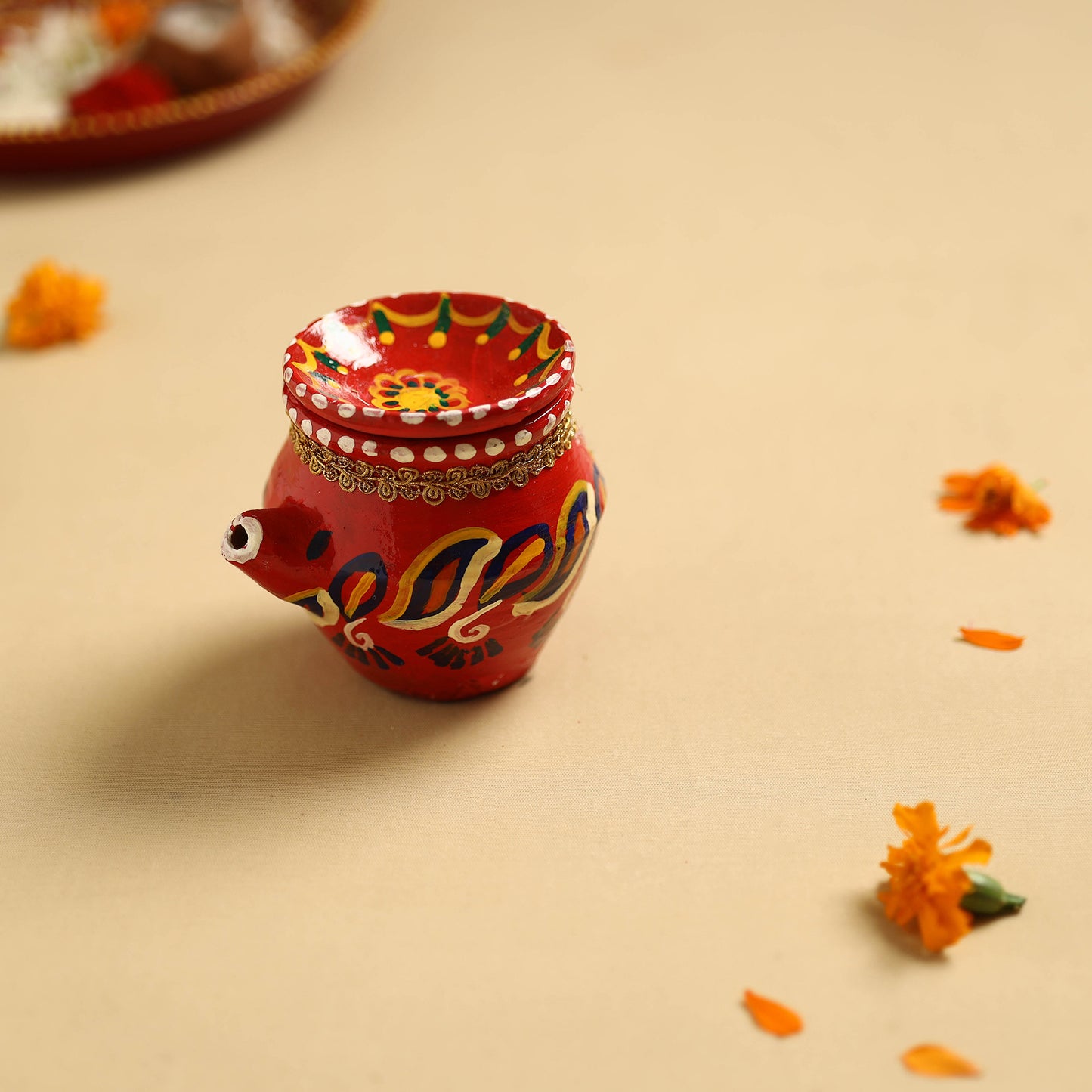 Traditional Handpainted Clay Karwa Chauth Kalash 55