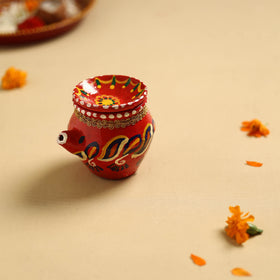  Traditional Handpainted Clay Karwa Chauth Pooja Kalash 