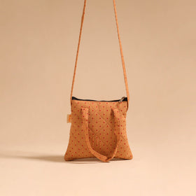 Beige - handmade quilted cotton sling bag 69 - handcrafted