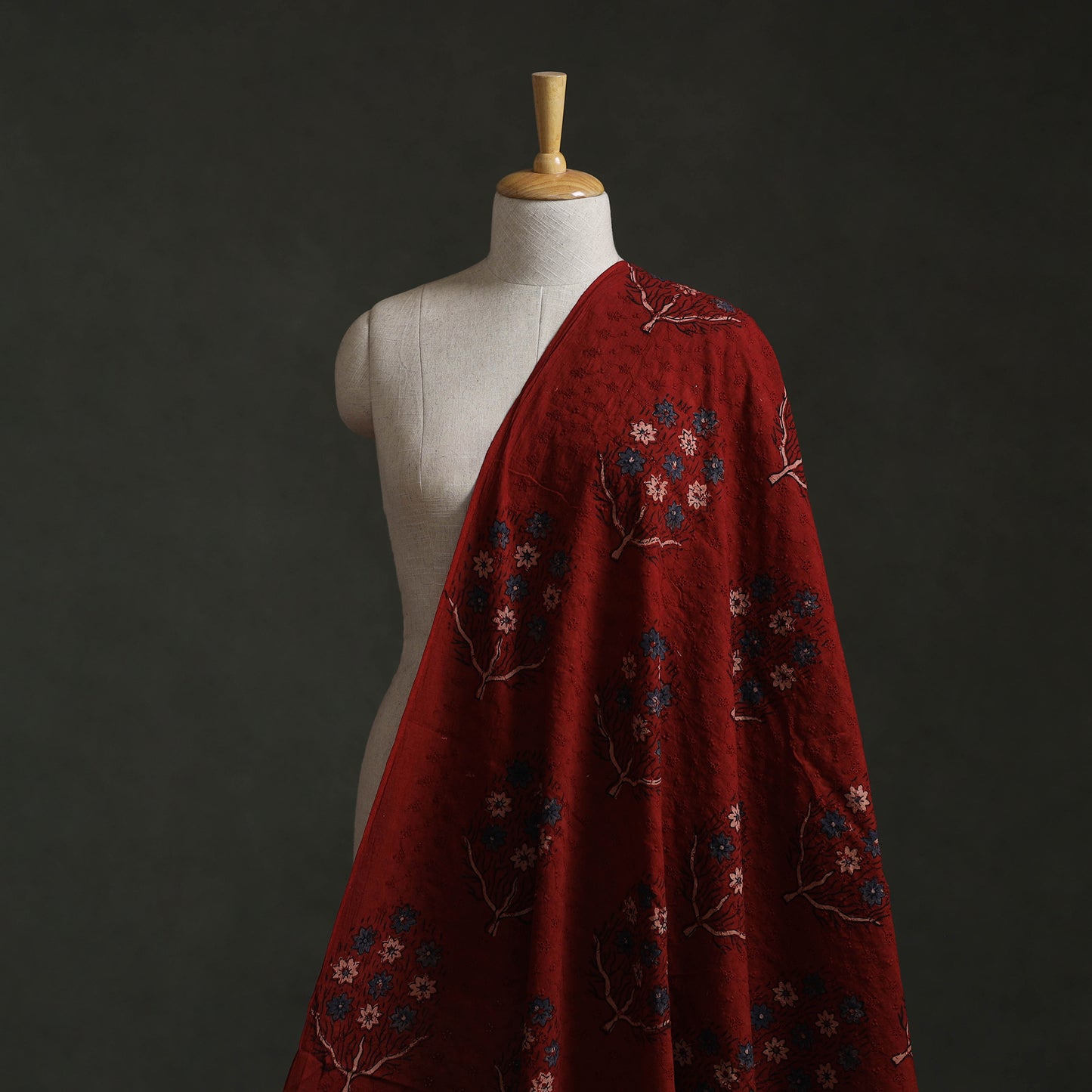 Hakoba Hand Block Ajrakh Print Natural Dyed Cotton Fabric 82