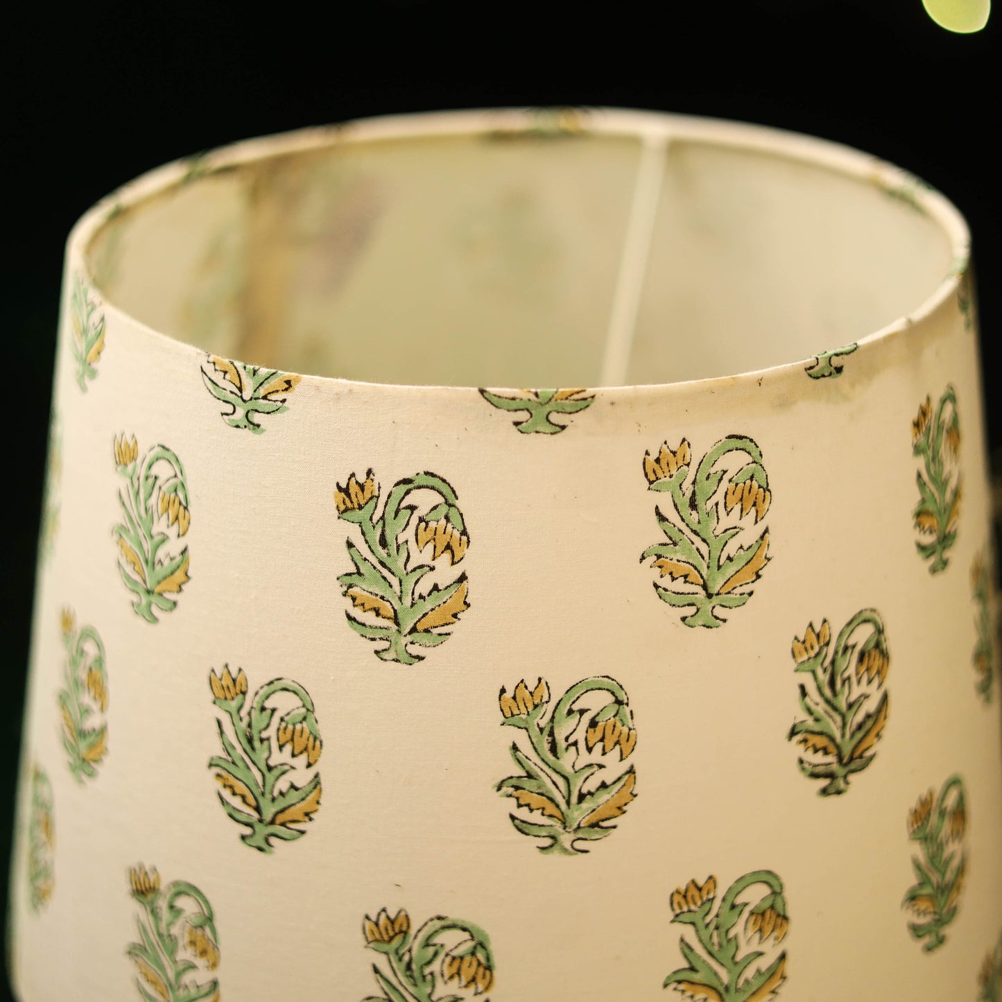 Beige - handcrafted floral fabric lamp shade 14
