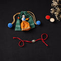 Handcrafted Meenakari Kundan Rakhi for Brother with Potli 34