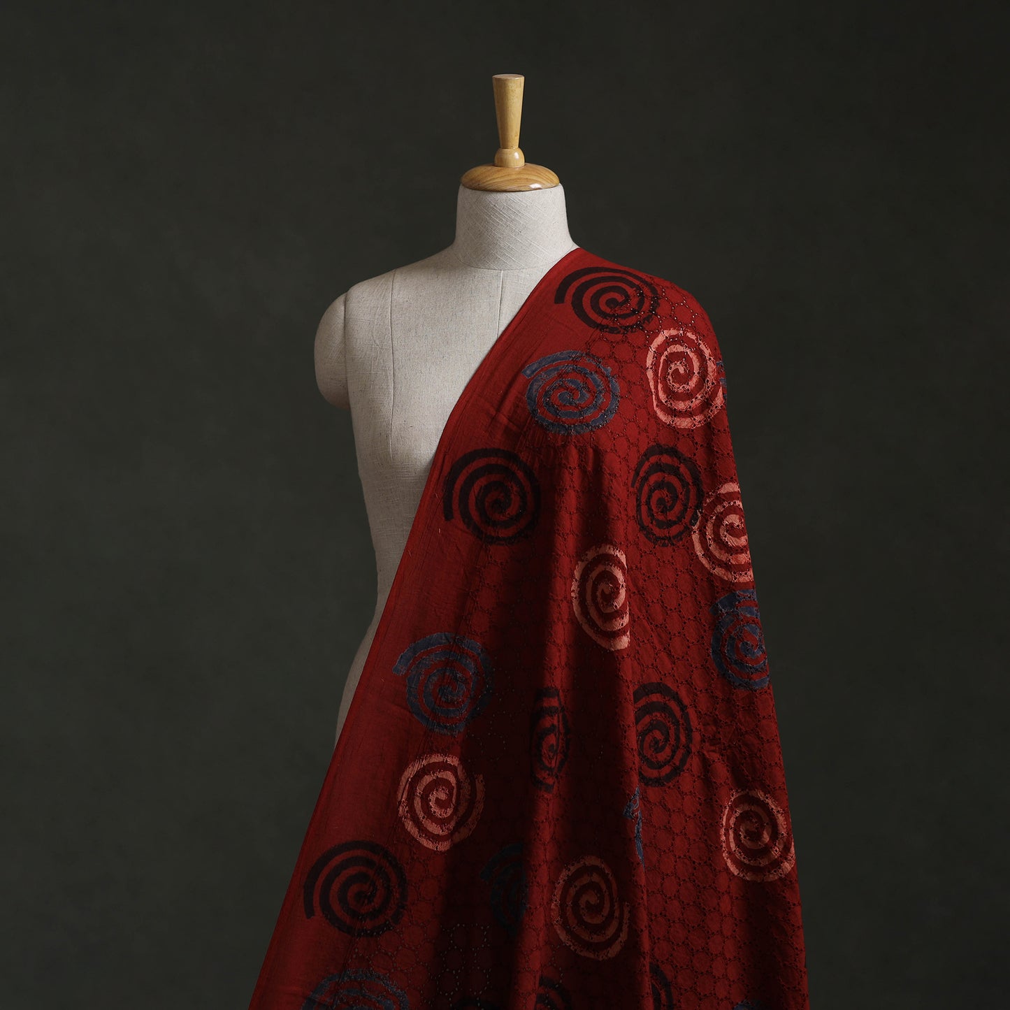 Hakoba Hand Block Ajrakh Print Natural Dyed Cotton Fabric 88