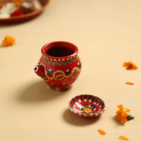 Traditional Handpainted Clay Karwa Chauth Kalash 56