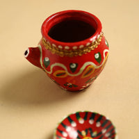 Traditional Handpainted Clay Karwa Chauth Kalash 56