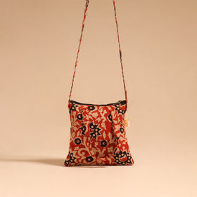 Red - handmade quilted cotton sling bag 62 - handcrafted