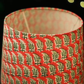 Red - handcrafted floral fabric lamp shade 12