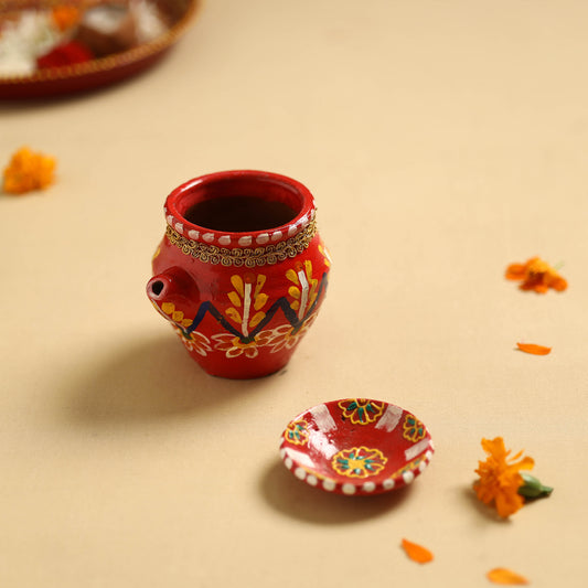 Traditional Handpainted Clay Karwa Chauth Kalash 57