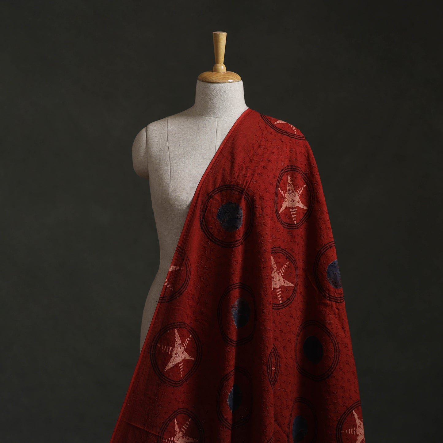 Hakoba Hand Block Ajrakh Print Natural Dyed Cotton Fabric 95