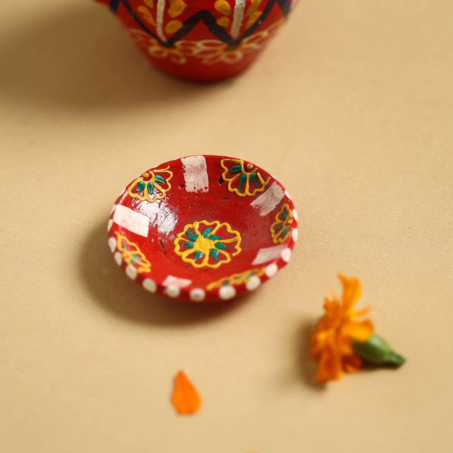 Traditional Handpainted Clay Karwa Chauth Kalash 57