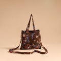 Brown - handmade quilted cotton sling bag 63 - handcrafted