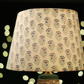 Beige - handcrafted floral fabric lamp shade 10