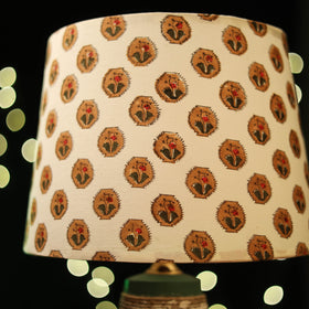 Beige - handcrafted floral fabric lamp shade 09