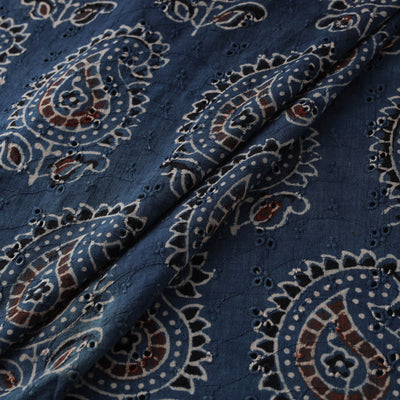 Hakoba Hand Block Ajrakh Print Natural Dyed Cotton Fabric 100