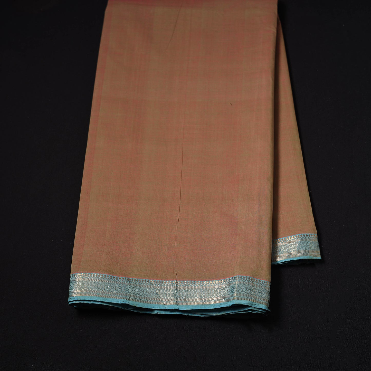 Handloom Mangalagiri Cotton Fabric with Nizam Zari Border 25