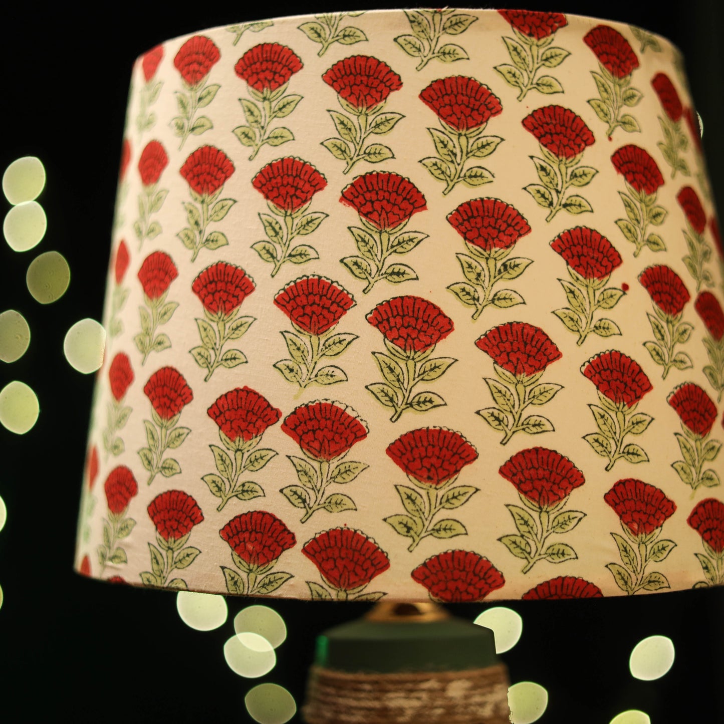 Beige - handcrafted floral fabric lamp shade 08